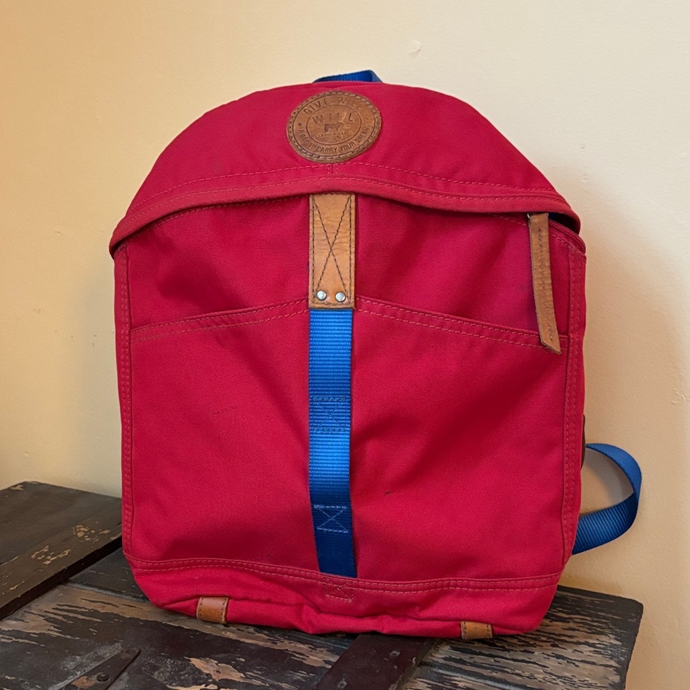 Will Leather Goods Kids Backpack in Red and Blue